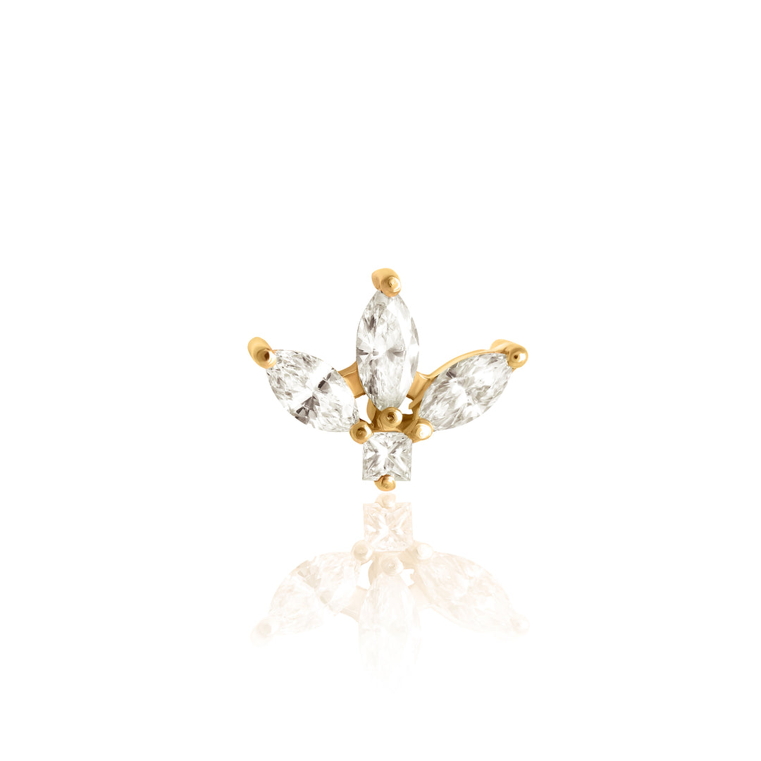 Lotus Diamond Earring
